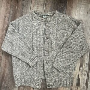 Cozy Gray Cable Knit Cardigan
